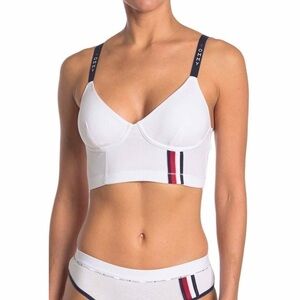 Tommy Hilfiger Longline Stripe Trim Bralette